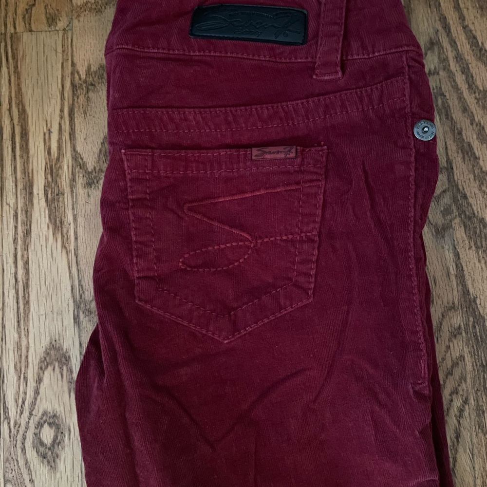 Seven7 Women’s Maroon Skinny Corduroy Pants - Picture 5 of 6